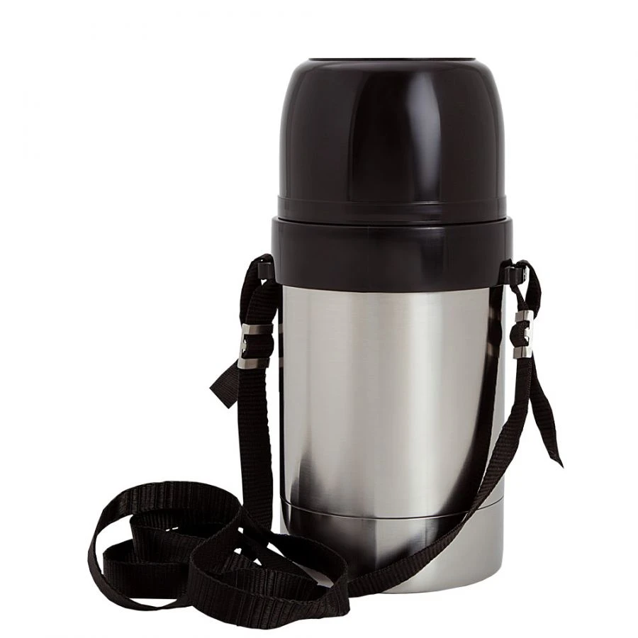 Domestic vacuum thermos with double flask made of corrosion-resistant steel with wide neck for liquids, food, ice, etc. type "D"