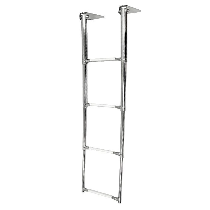 Ship's gangway telescopic folding, 4 white steps, Art. No. 040103WT