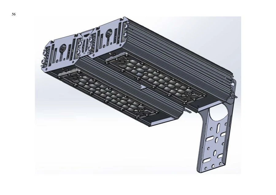 LED luminaire "Industrial Design MTM IoT" CUBIC 80 series Two modules Connection from sides 5 degrees Cantilever mount O