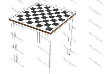 Table with protective-decorative coating 600-2500x400-1200x650-950mm(WxHxH)