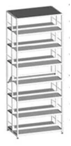 Double-sided shelving unit 900x570x2352 mm