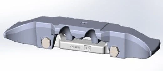 Single-hull scraper for two chains, scraper length: 672, chain size: 30x108, centre distance: 115