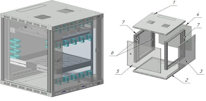 Telecommunication cabinet ??-?-12U-600x600x600-?G