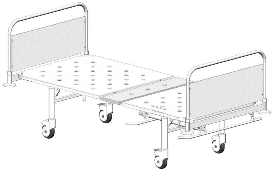 KF2-01-"MSC" (MSC-4102D) - Functional bed, on wheels, metal backrests with a decorative insert made of light fibreboard, bed - s