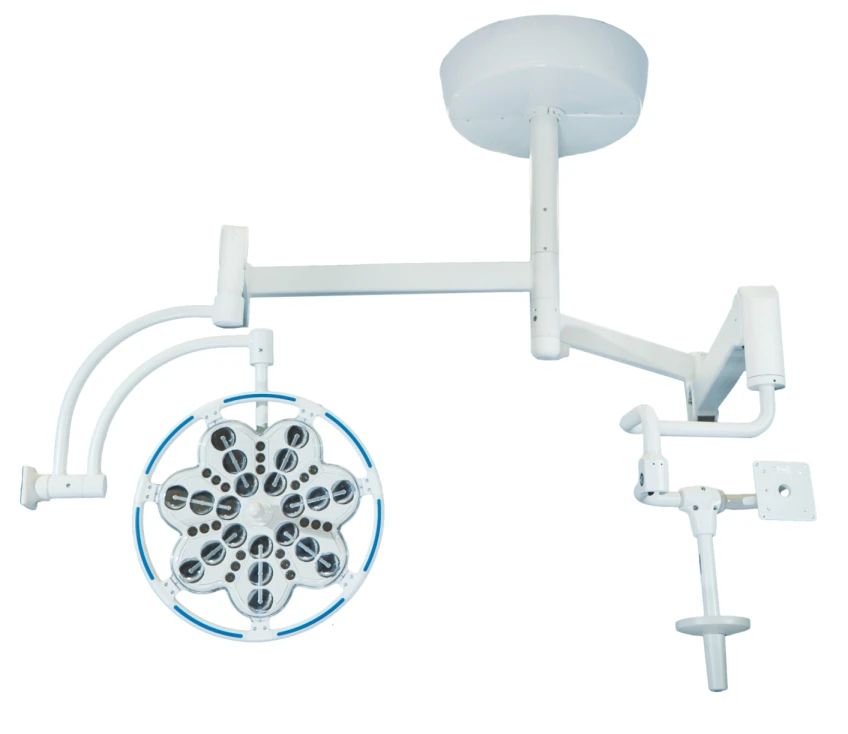 Surgical ceiling luminaire with emergency power supply adjustable single unit with additional console "EMALED 300/X"
