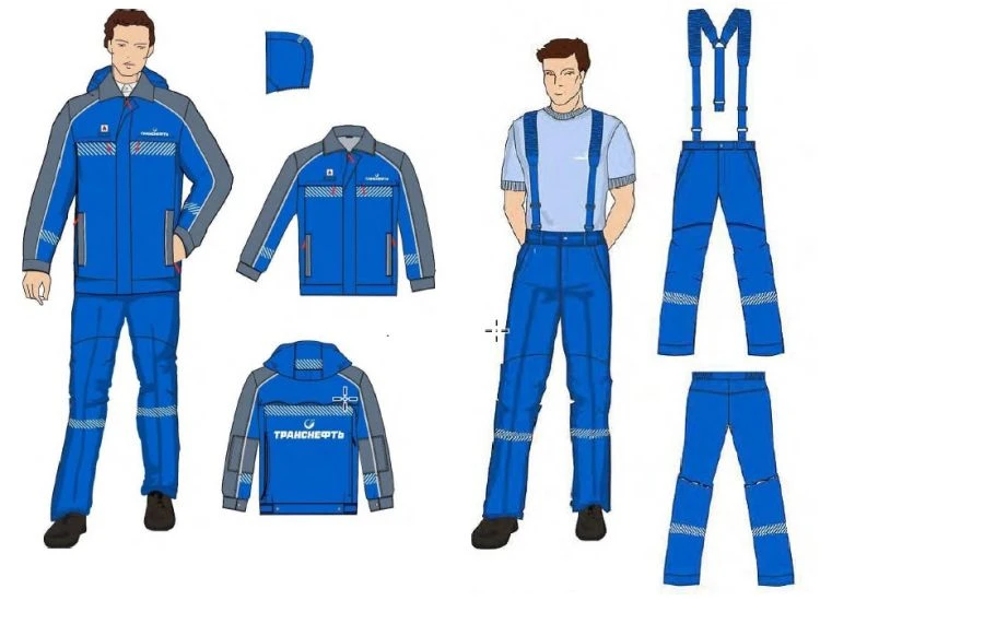 Men's sets for working personnel (jacket, trousers) special for employees of the organisations of the system "Transneft" for pro