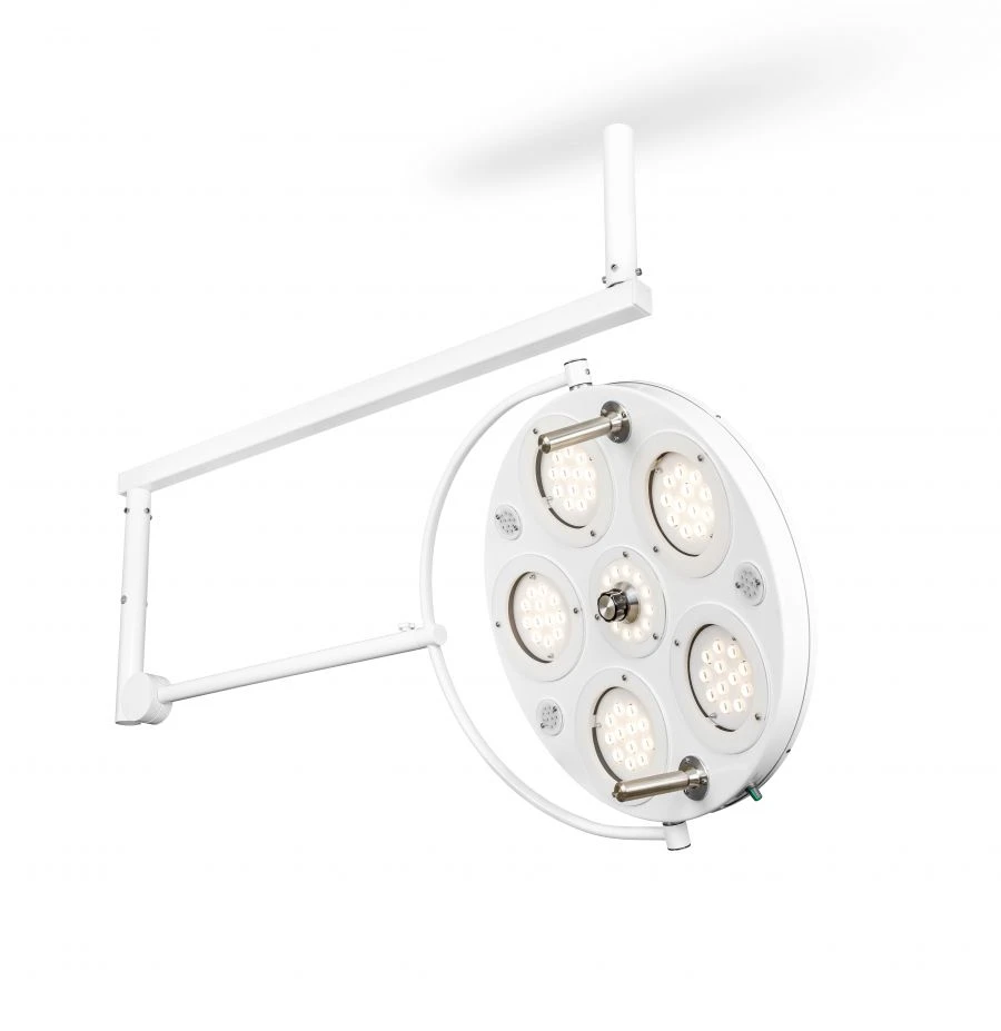 FotonFLY 6M single-dome medical LED surgical luminaire with ceiling mount (6-module ceiling mount)