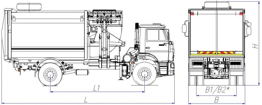 Side-loading rubbish truck model MK-4554-05