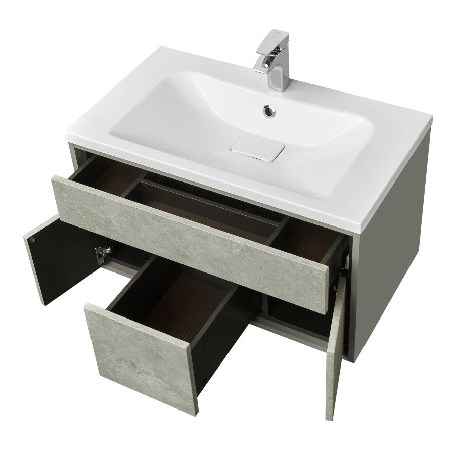 Cabinet under sink Aquaton Wales 80 avellino grey, dark chocolate 1A214101WAC301.A214.1.01W.AC3.0