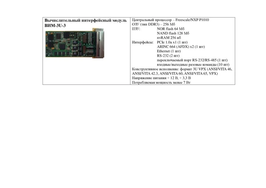 Computing interface module VIM-3U-3