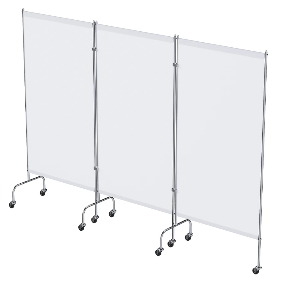 ?? - "???"(???-35302?) Medical screen of stainless steel, on wheels, three-sectional