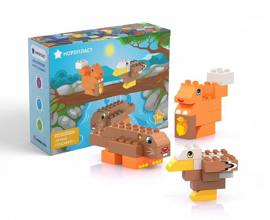 Constructor "Play, Create (Forest Animals - 29 kids.)"
