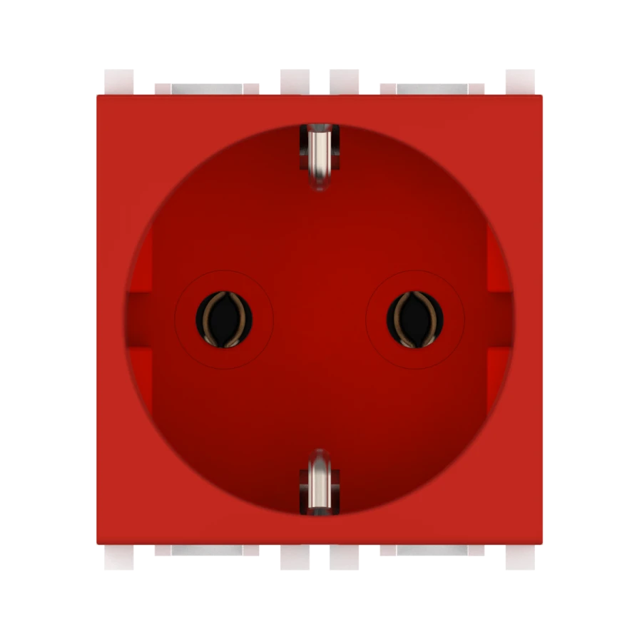 CADUCEUS ALING Experience Flush-mounted earthed socket without centre screw 16A, 250V~, 2M, red, Art.