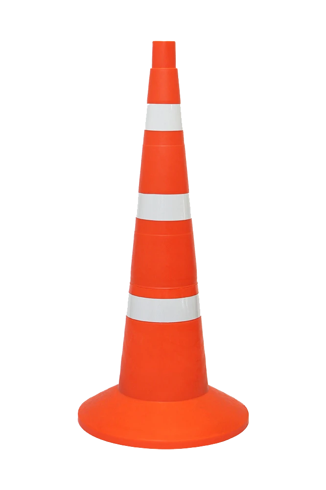 KS-3.8 750 mm elastic signal cone (3 stripes) with 2 white s/o stripes 50 mm each and 1 white s/o - 45 mm (bottom)