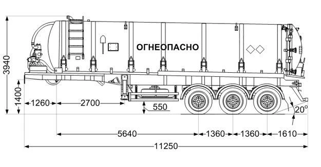 Semi-trailer tank truck STK 9010-60
