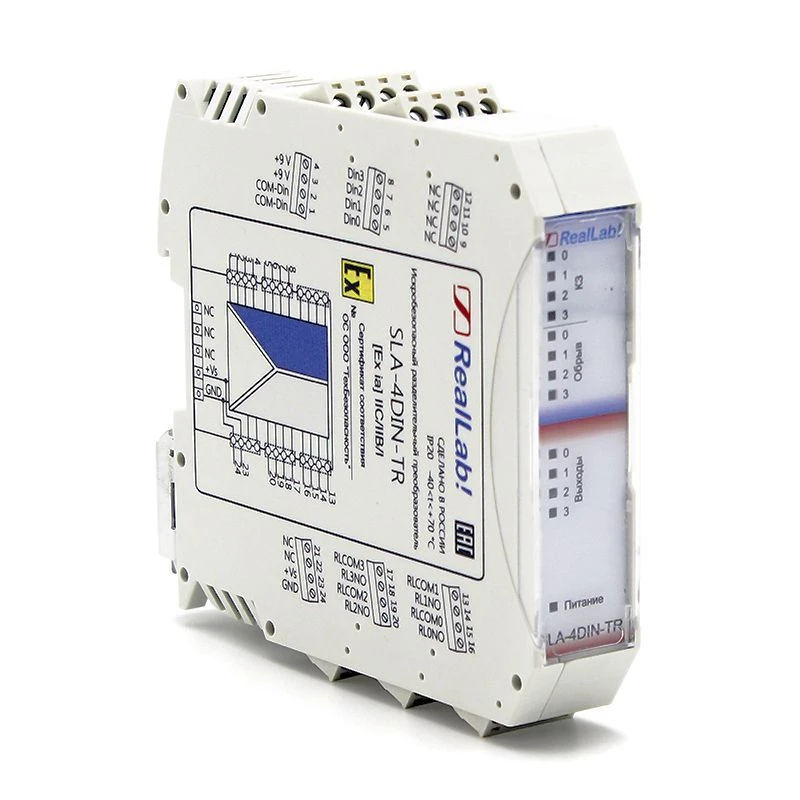 SLA-4DIN-TR Intrinsically safe NAMUR standard discrete signal divider converter with opto relay outputs