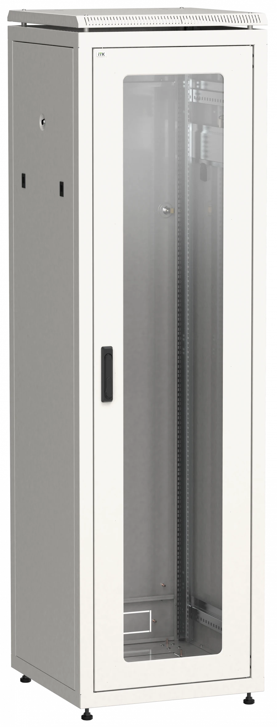 LN35-47U68-G ITK Network cabinet 19" LINEA N 47U 600x800 mm glass front door grey