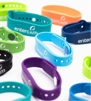 Silicone wristband with built-in Mifare ID integrated circuit