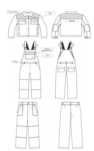 Women's suit (jacket, trousers) for protection against general industrial pollution and mechanical effects (abrasion)
