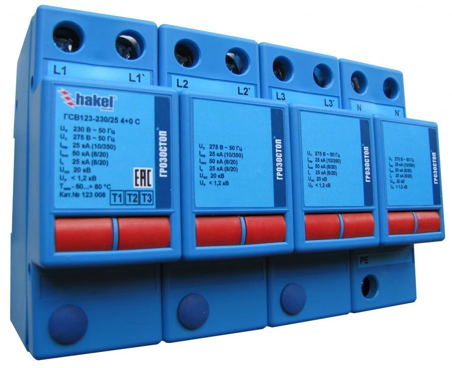 Surge protection device GSV123-230/25 4+0 C (LT), Cat.No.123 108