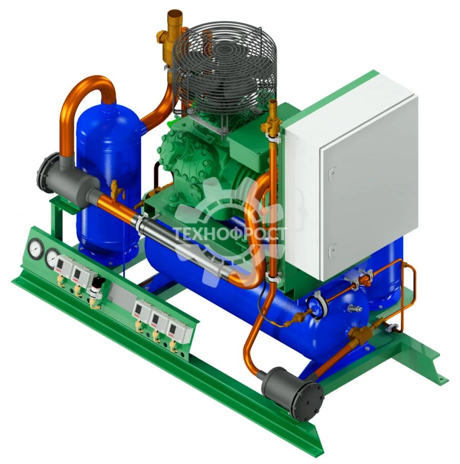 Refrigerating compressor units of APO series. Refrigeration single-compressor units on the basis of reciprocating compressors.