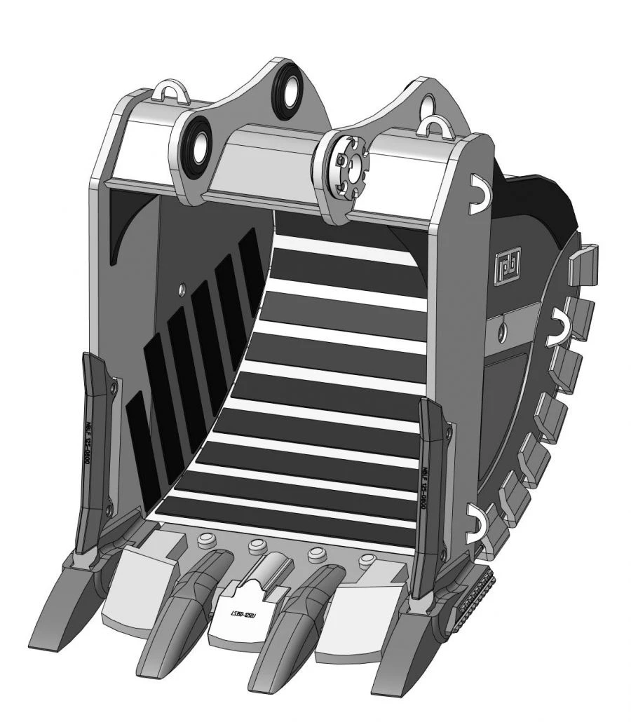 Heavy duty rock bucket RDX-113.21D-X15CC(4)WS