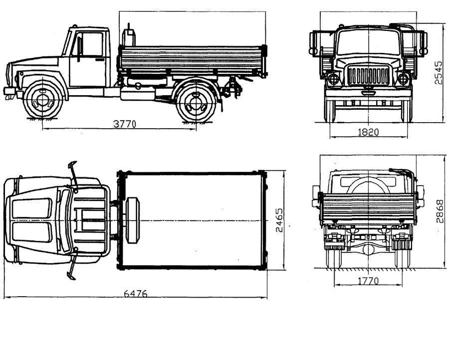 Dumper truck GAZ-SAZ-25061-10 3-way unloading on the basis of chassis GAZ-33088 GVW 6540
