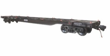 Flat wagon for large-capacity containers model 13-1261