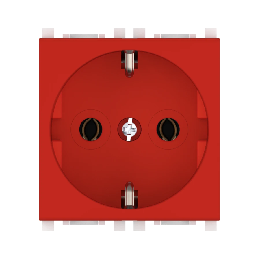 CADUCEUS ALING Experience Flush-mounted socket outlet with earthing without blinds 16A, 250V~, 2M, red, art. 74101.4