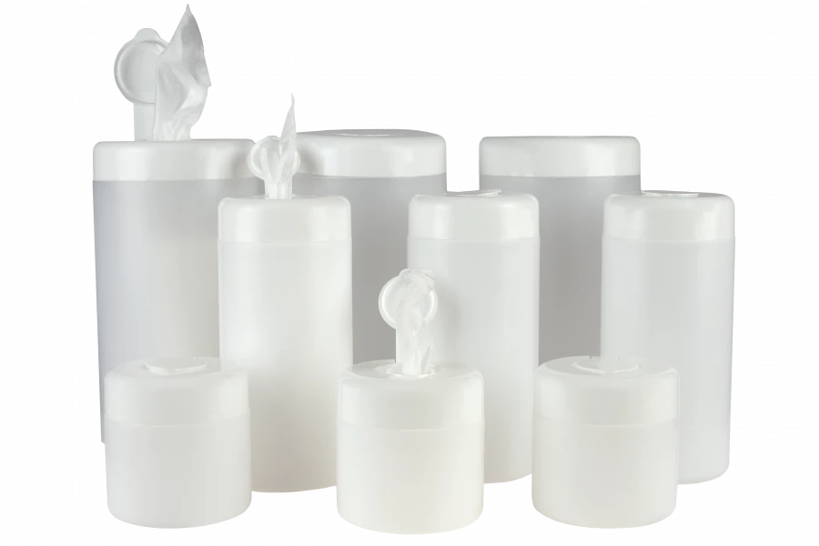 Plastic containers for disinfectants