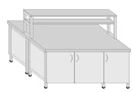 Metal island table with 3 doors SFO-1(m)
