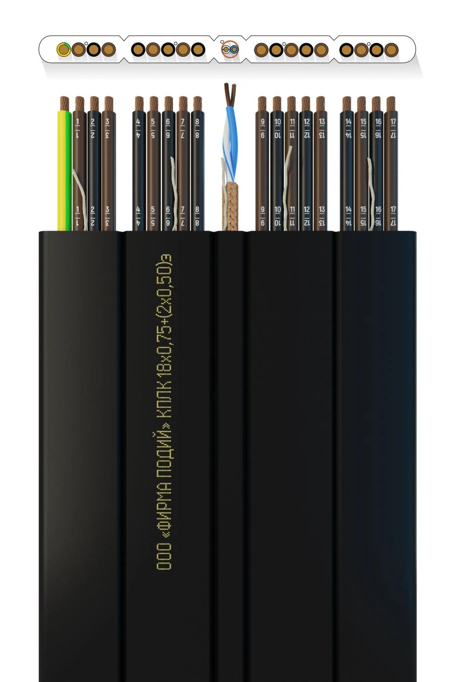 Lift flat combined cable KPLK 18x0,75+(2x0,50)e