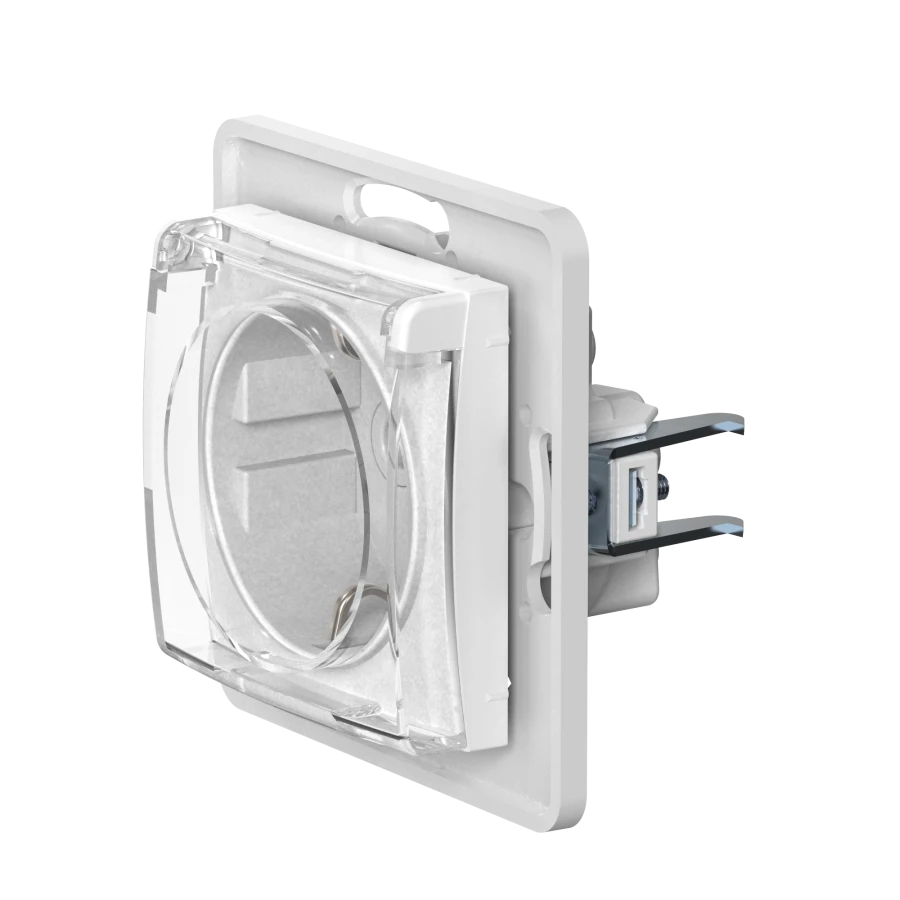 CADUCEUS ALING PRESTIGE Flush-mounted socket outlet with grounding without blinds with cover with plastic base 16A, 250V~, white