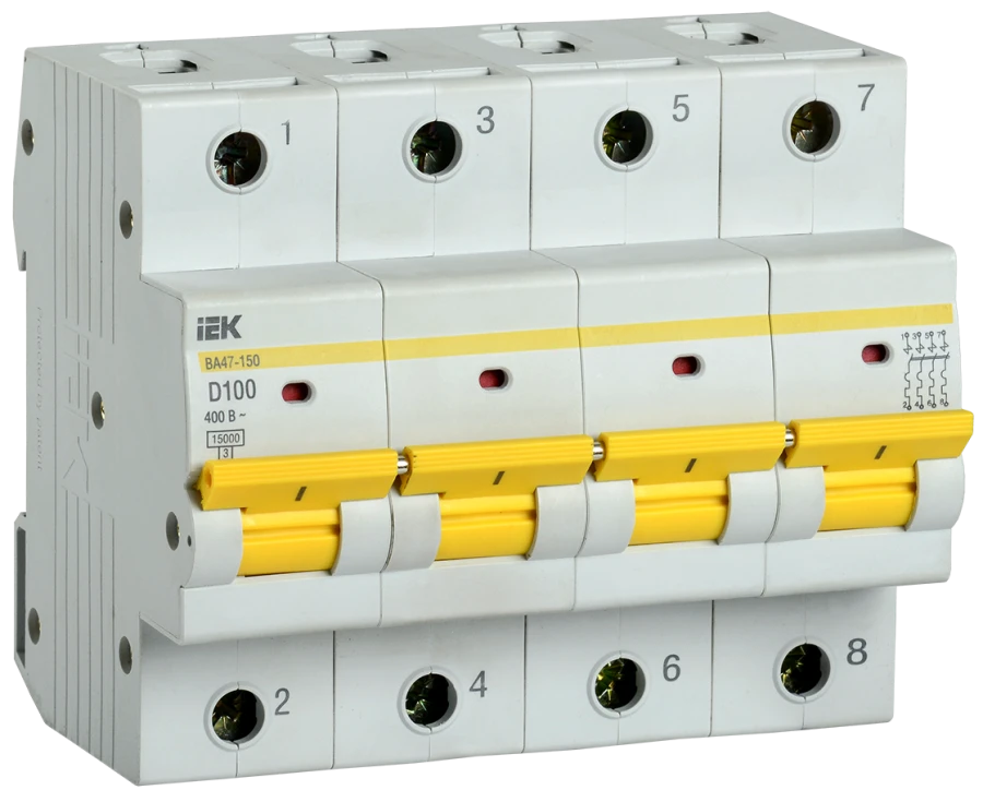 Circuit breaker VA47-150 4P 100A 15kA D IEK
