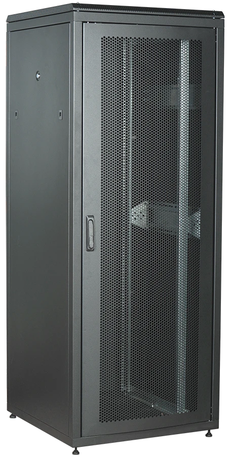 LN05-33U88-PM ITK LINEA N 33U 800x800mm perforated glass front doors rear metal black.