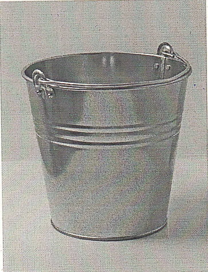 Galvanised bucket 9 l 1 seam with riveted ears