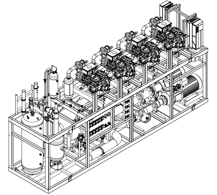 Refrigeration units of I-CC series. Liquid cooling units on the basis of semi-hermetic reciprocating compressors (CO2) complete