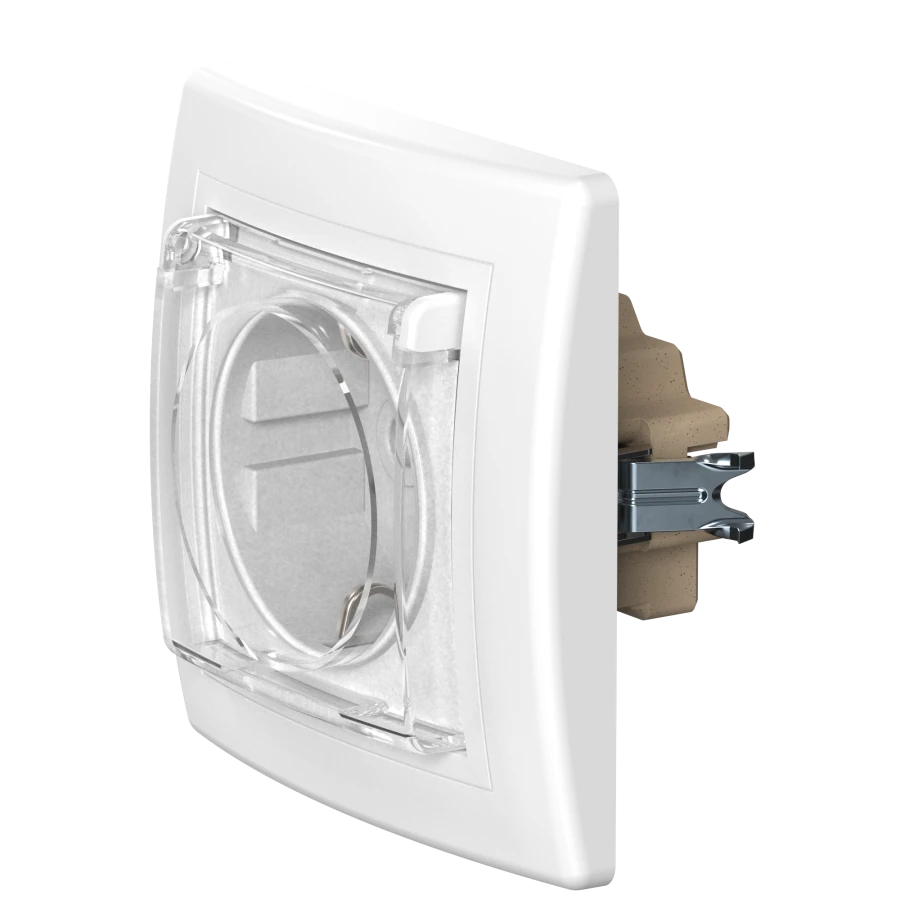 CADUCEUS ALING PRESTIGE Flush-mounted socket outlet with grounding without blinds with cover with ceramic base 16A, 250V~, white