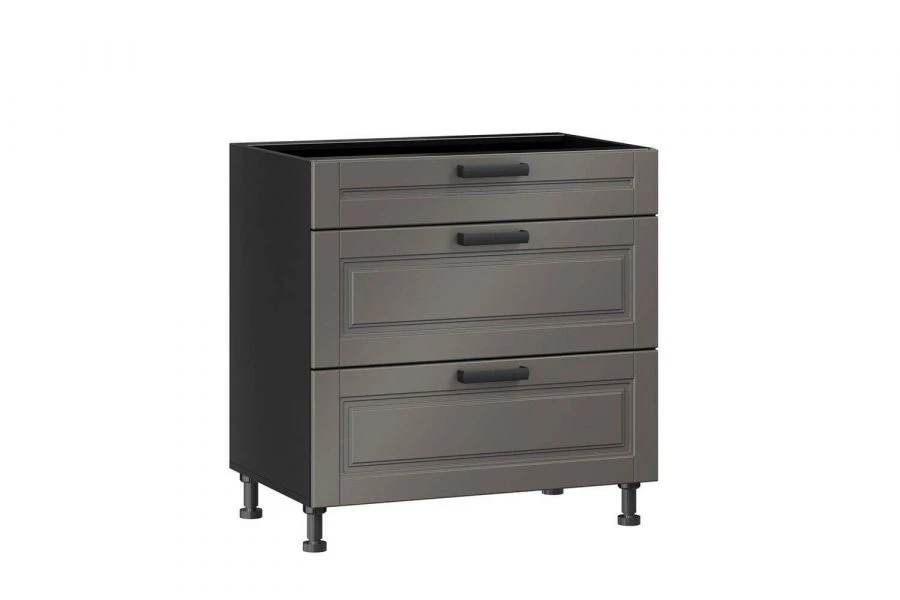 Type 4 LD.270200.000 Kitchen cabinet 800 with 3 drawers cabinet LUX (5) (Black )