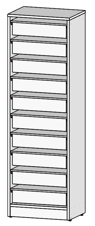 Corner shelving unit, Art. CCt-04