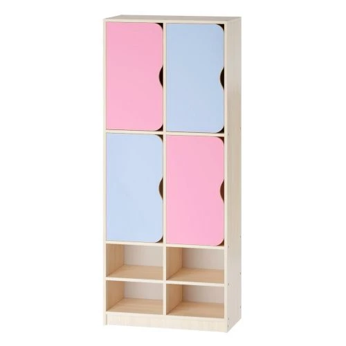Four-door children's wardrobe with shoe rack