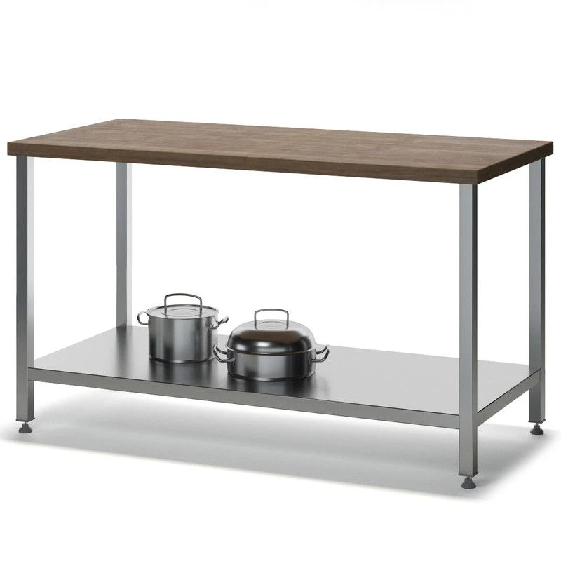 Confectionery table SRKP, stainless steel, wood top