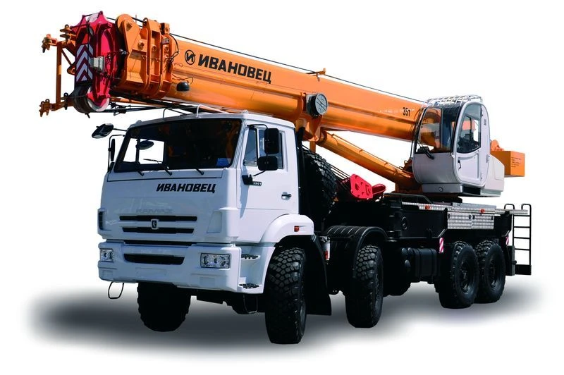 Truck crane KS-55735-7 and its modifications with the use of cabin U2.60.52.000 and its modifications produced by "IMZ AUTO" Ltd