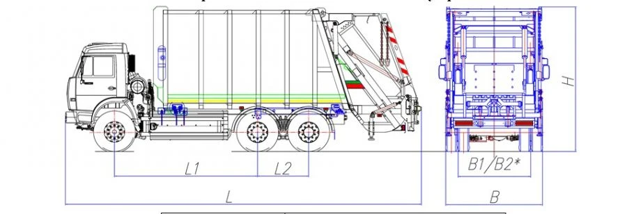 Special refuse collection truck of the MK-4548-G8 model
