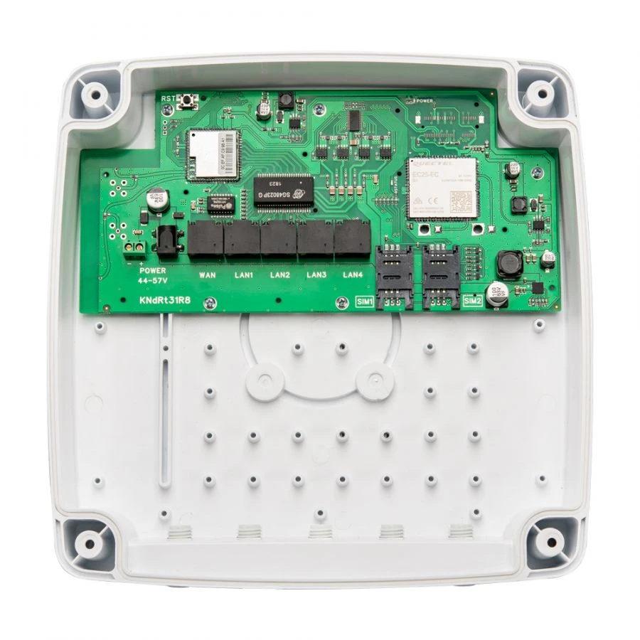 Outdoor router Kroks Rt-Ubx PoE DS mQ-EC 4-48 with built-in LTE cat.4 modem, for video surveillance