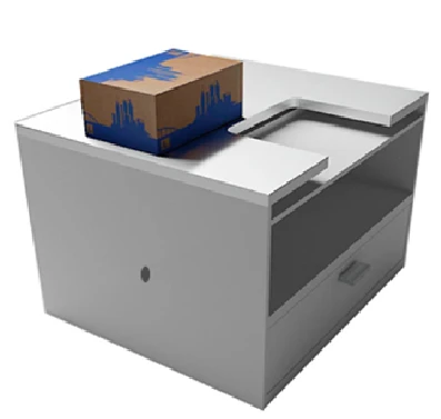 Universal rack-barrier for parcels reception "Barrier MGN BVK", mark "SPEKTR LLC".