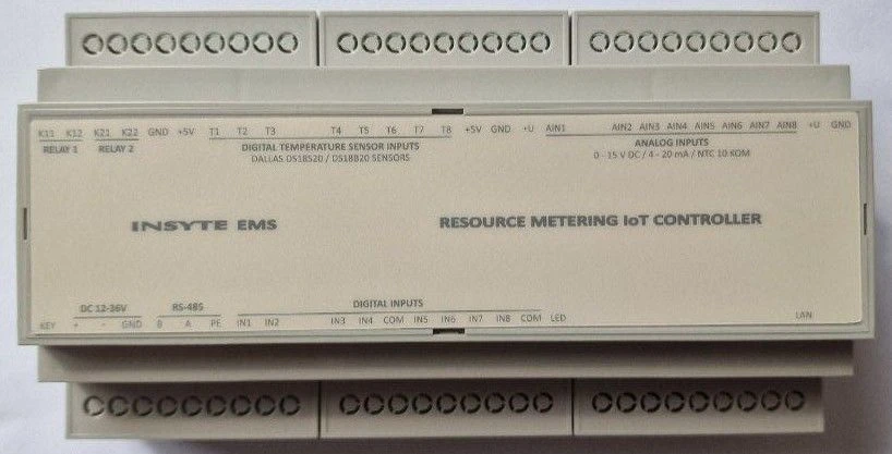 Device for energy resources monitoring, model EMS-8I8A8T1H2R