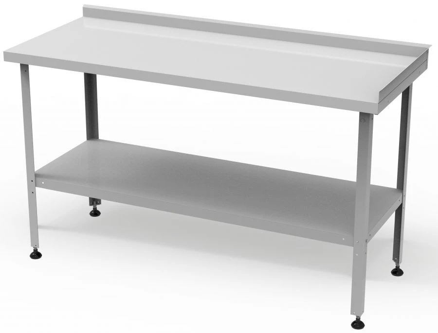 Cutting table with two sides, solid shelf SRP-2p-0,7/0,7-P (stainless steel)