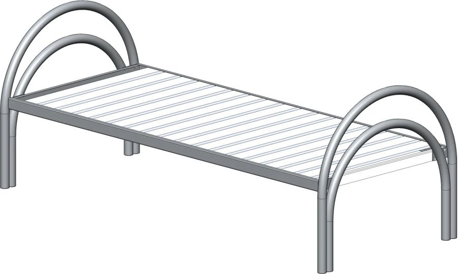 KF0-01-"MSC" (MSC-124P) - General hospital bed with single bed, without wheels, metal backrests, bed - steel lath.