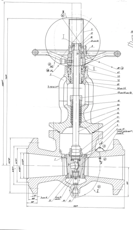 Wedge flanged steel gate valve DN 125 PN 6,4 MPa ITSHL.491655.018 (532-35.1566)